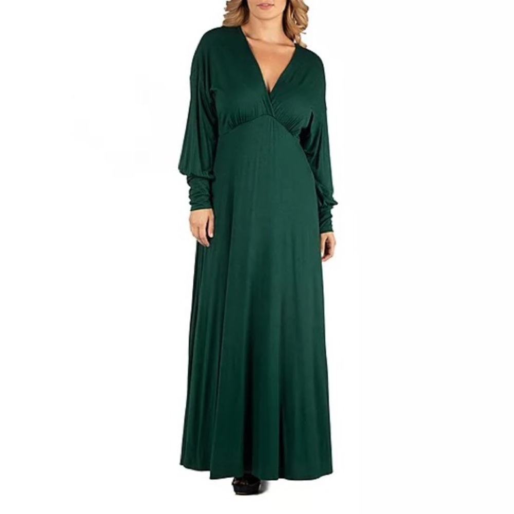 Long Sleeve Maxi Dress New with Tags 24/7 Comfort Apparel Formal